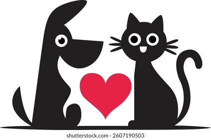 Silhouette Vector image of pet day