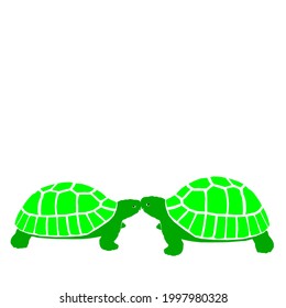 Silhouette vector image of a turtle as editing material for posters, banners, photos, logos, and others.