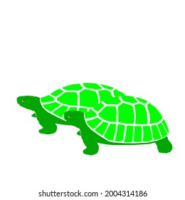 Silhouette vector image of a turtle as editing material for posters, banners, photos, logos, and others.