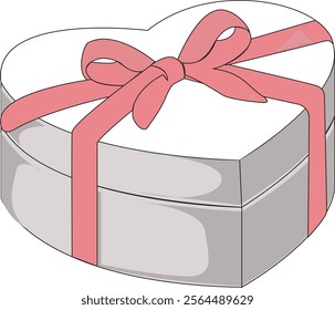 Silhouette Vector image of valentines day gift