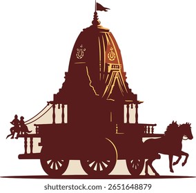 Silhouette Vector of Indian Rath Yatra Chariot