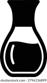 Silhouette vector of a Japanese sake carafe flask containing liquid for serving traditional alcoholic beverage design