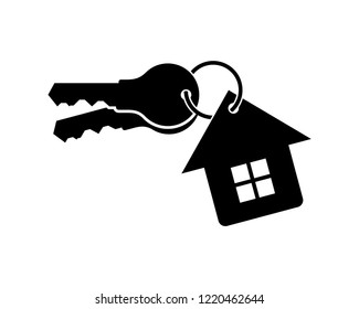 Silhouette Vector Keys House Sign Symbol Stock Vector (Royalty Free ...