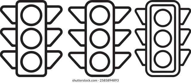silhouette vector line drawing of a traffic light