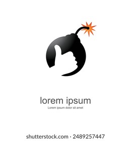 Silhouette vector logo, boom likes