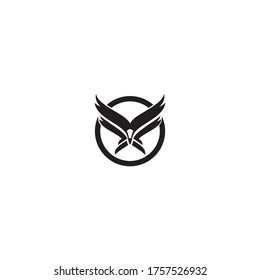 SILHOUETTE VECTOR LOGO EAGLE FLYING  FROM FRONT
