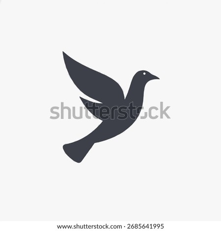 silhouette vector logo image of a flying dove 