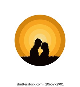 silhouette vector lovers design idea