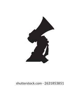 Silhouette Vector of Man Using Megaphone   Bold Communication Icon on Transparent Background - Powered by Shutterstock - Get 15% off with code: PIKWIZARD15