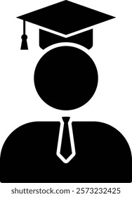 Silhouette vector of a man wearing a graduation cap