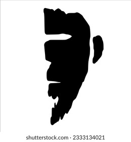 silhouette Vector of a man's face that is only half visible