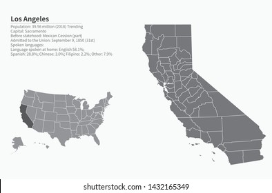 silhouette vector map of united states america. usa map.