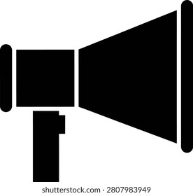Silhouette vector megaphone icon for communication and announcement marketing design