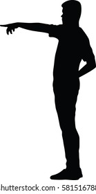 Silhouette vector of Men indicating by hand, Man presenting