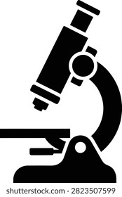 Silhouette vector microscope for scientific research and medical lab analysis design