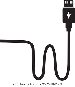 silhouette vector of a mobile charging in detail shape.