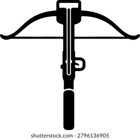 Silhouette vector of a modern tactical crossbow weapon symbol for hunting or sport illustration design