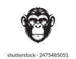 A silhouette vector monkey face 