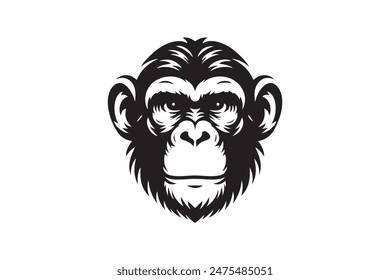 A silhouette vector monkey face 