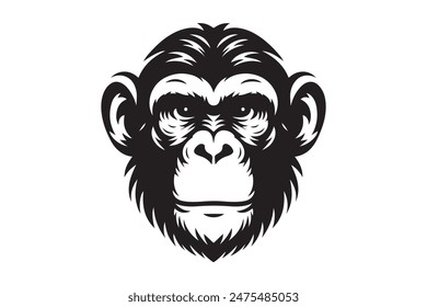 A silhouette vector monkey face 