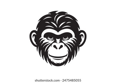 A silhouette vector monkey face 