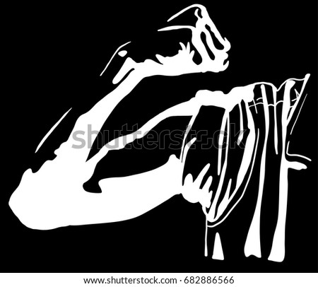 Silhouette vector of Muscle icon with shadow