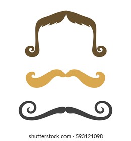 Silhouette vector mustache hair hipster curly collection beard barber and gentleman symbol fashion adult human facial gave vector illustration.