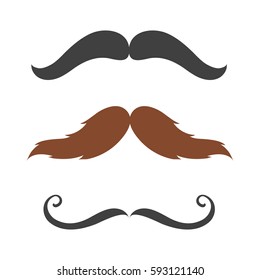 Silhouette vector mustache hair hipster curly collection beard barber and gentleman symbol fashion adult human facial gave vector illustration.