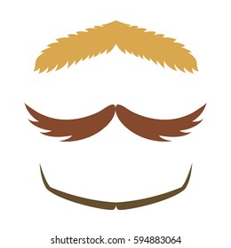 Silhouette vector mustache hair hipster curly collection beard barber and gentleman symbol fashion adult human facial gave vector illustration.