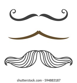 Silhouette vector mustache hair hipster curly collection beard barber and gentleman symbol fashion adult human facial gave vector illustration.