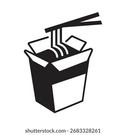 Silhouette vector of noodle box symbol