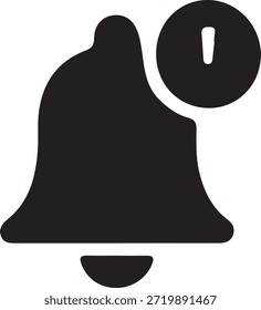Silueta de notificación de Vector Bell Alert Icon Design