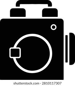 Silhouette vector old twin lens reflex camera professional photography equipment design