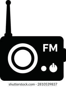 Silhouette vector old vintage portable radio receiver electronic music device design
