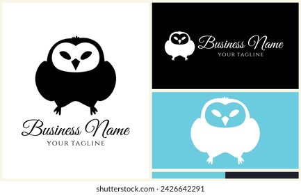 silhouette vector owl logo template
