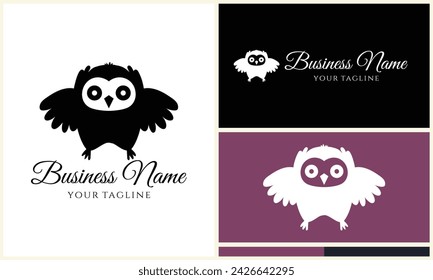 plantilla de logotipo de búho vector de silueta