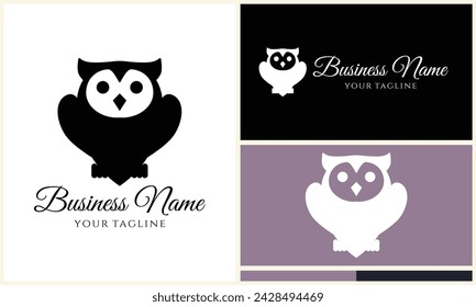 silhouette vector owl logo template