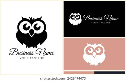 silhouette vector owl logo template