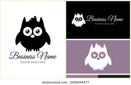 silhouette vector owl logo template