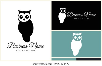 silhouette vector owl logo template