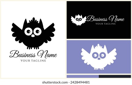 plantilla de logotipo de búho vector de silueta