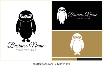 silhouette vector owl logo template