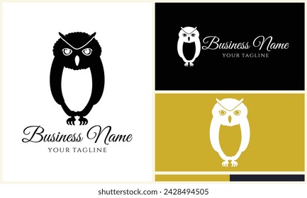 plantilla de logotipo de búho vector de silueta
