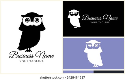 silhouette vector owl logo template