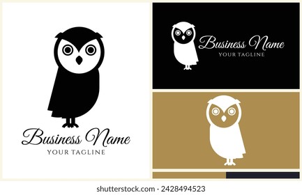 plantilla de logotipo de búho vector de silueta