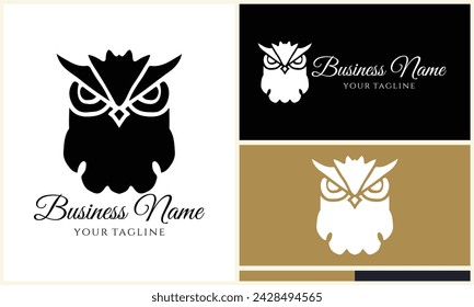 silhouette vector owl logo template