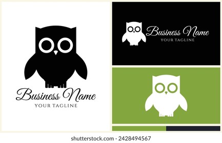 plantilla de logotipo de búho vector de silueta