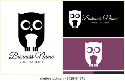 silhouette vector owl logo template