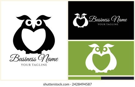silhouette vector owl logo template