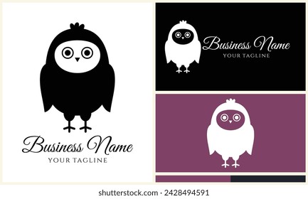 silhouette vector owl logo template